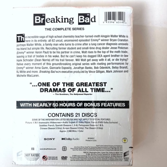 BREAKING BAD ( COMPLETE SERIES ) 21 DISCS NIB - Picture 2 of 2